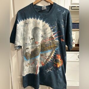 Vintage L 1997 Liquid Blue Star Wars Millennium Falcon Battle Rare Tie Dye